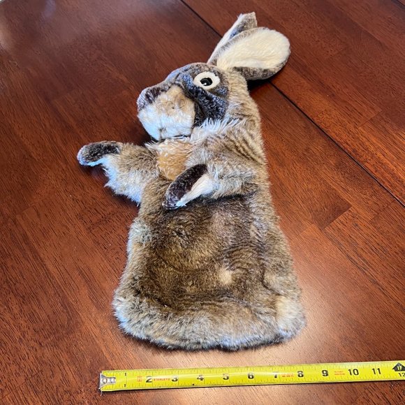 Folkmanis Rabbit Stage Puppet Long Eared Bunny Hand Puppet Realistic Brown 19” - Picture 9 of 9